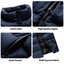 Load image into Gallery viewer, Mens Warm Stand Collar Zip Up Puffer Vest