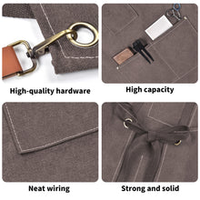 Load image into Gallery viewer, Unisex Canvas Cross Back Chef Aprons Multifunction with Large Pockets