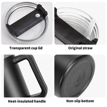 Load image into Gallery viewer, 40oz Stainless Steel Tumbler Travel Mug with Handle and Straw for Cup Holder