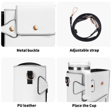 Load image into Gallery viewer, PU Leather Outdoor Portable Crossbody Water Cup Storage Bag