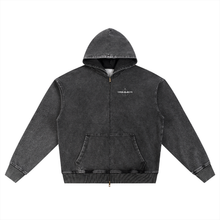Load image into Gallery viewer, Snow Wash Oversized Zip-Up Hoodie