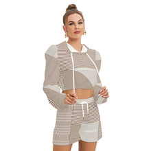 Load image into Gallery viewer, All-Over Print Women's Mirco Fleece Hoodie And Shorts Set