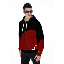 Load image into Gallery viewer, All-Over Print Zip Up Hoodie With Pocket