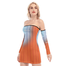 Load image into Gallery viewer, All-Over Print Women's Off-shoulder Back Lace-up Dress