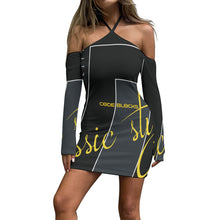 Load image into Gallery viewer, All-Over Print Women's Halter Lace-up Dress