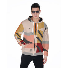 Load image into Gallery viewer, All-Over Print Zip Up Hoodie With Pocket