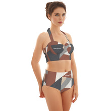 Load image into Gallery viewer, All-Over Print Women's Swimsuit Set With Halter