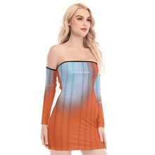Load image into Gallery viewer, All-Over Print Women's Off-shoulder Back Lace-up Dress