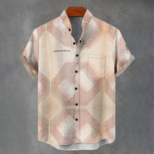 Load image into Gallery viewer, All-Over Print Men's Stand Collar Shirt|110GSM Imitation Flax