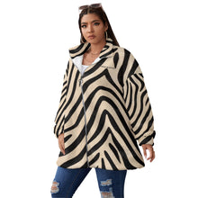 Load image into Gallery viewer, All-Over Print Unisex Borg Fleece Stand-up Collar Coat With Zipper Closure(Plus Size)