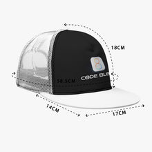 Load image into Gallery viewer, All-Over Print Black Buckle Flat-brimmed Mesh Cap With Box