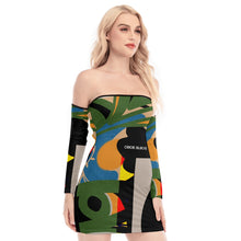 Load image into Gallery viewer, All-Over Print Women's Off-shoulder Back Lace-up Dress