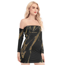 Load image into Gallery viewer, All-Over Print Women's Off-shoulder Back Lace-up Dress