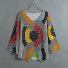 Load image into Gallery viewer, All-Over Print Women's V-neck T-shirt With Irregular Hem