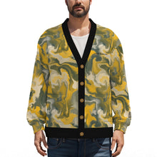 Load image into Gallery viewer, All-Over Print Unisex V-neck Knitted Fleece Cardigan With Button Closure