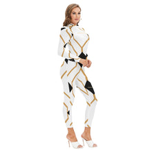 Load image into Gallery viewer, All-Over Print Women's Long-sleeved High-neck Jumpsuit With Zipper