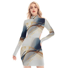 Load image into Gallery viewer, All-Over Print Women's Waist Hollow Hip Dress