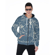 Load image into Gallery viewer, All-Over Print Zip Up Hoodie With Pocket