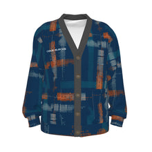 Load image into Gallery viewer, All-Over Print Unisex V-neck Knitted Fleece Cardigan With Button Closure
