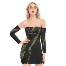 Load image into Gallery viewer, All-Over Print Women's Off-shoulder Back Lace-up Dress