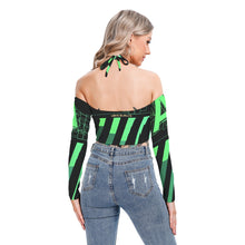 Load image into Gallery viewer, All-Over Print Women's Halter Lace-up Top