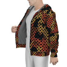 Load image into Gallery viewer, All-Over Print Men's Sherpa Fleece Zip Up Hoodie