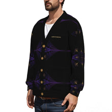 Load image into Gallery viewer, All-Over Print Unisex V-neck Knitted Fleece Cardigan With Button Closure