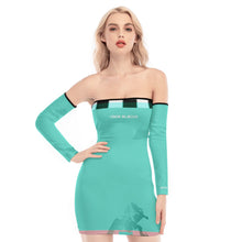 Load image into Gallery viewer, All-Over Print Women's Off-shoulder Back Lace-up Dress