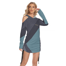 Load image into Gallery viewer, All-Over Print Women's One-shoulder Dress With Waist Shirring