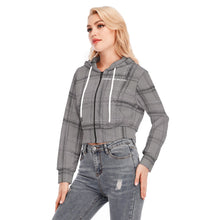Load image into Gallery viewer, All-Over Print Women's Crop Top Hoodie With Zipper Closure