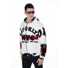 Load image into Gallery viewer, All-Over Print Zip Up Hoodie With Pocket