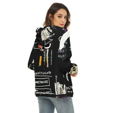 Load image into Gallery viewer, All-Over Print Women's Borg Fleece Hoodie With Half Zip