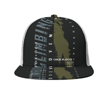 Load image into Gallery viewer, All-Over Print Black Buckle Flat-brimmed Mesh Cap With Box
