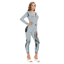 Load image into Gallery viewer, All-Over Print Women's Plunging Neck Jumpsuit