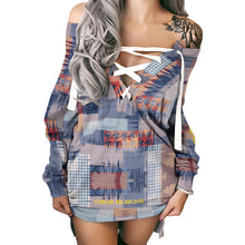 Load image into Gallery viewer, All-Over Print Women's Lace-Up Sweatshirt