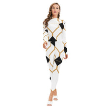 Load image into Gallery viewer, All-Over Print Women's Long-sleeved High-neck Jumpsuit With Zipper
