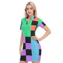 Load image into Gallery viewer, All-Over Print Women's Polo Collar Dress