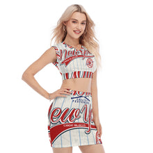 Load image into Gallery viewer, All-Over Print Women's Collarless V Collar Vest Skirt Suit