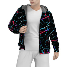 Load image into Gallery viewer, All-Over Print Men's Sherpa Fleece Zip Up Hoodie