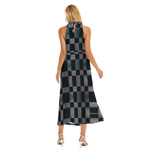 Load image into Gallery viewer, All-Over Print Women's Wrap Hem Belted Halter Dress