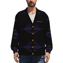 Load image into Gallery viewer, All-Over Print Unisex V-neck Knitted Fleece Cardigan With Button Closure