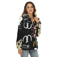 Load image into Gallery viewer, All-Over Print Women's Borg Fleece Hoodie With Half Zip