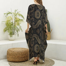 Load image into Gallery viewer, All-Over Print Women's Imitation Silk V-neck Kaftan Robe