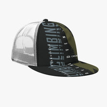 Load image into Gallery viewer, All-Over Print Black Buckle Flat-brimmed Mesh Cap With Box