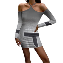 Load image into Gallery viewer, All-Over Print Women's Halter Lace-up Dress