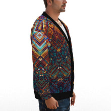 Load image into Gallery viewer, All-Over Print Unisex V-neck Knitted Fleece Cardigan With Button Closure