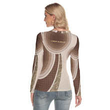 Load image into Gallery viewer, All-Over Print Women's V-Neck Long Sleeves T-Shirt