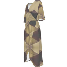 Load image into Gallery viewer, All-Over Print Women's Short Sleeve V-neck Dress