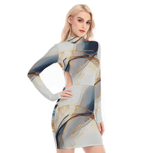 Load image into Gallery viewer, All-Over Print Women's Waist Hollow Hip Dress