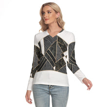 Load image into Gallery viewer, All-Over Print Women's V-Neck Long Sleeves T-Shirt